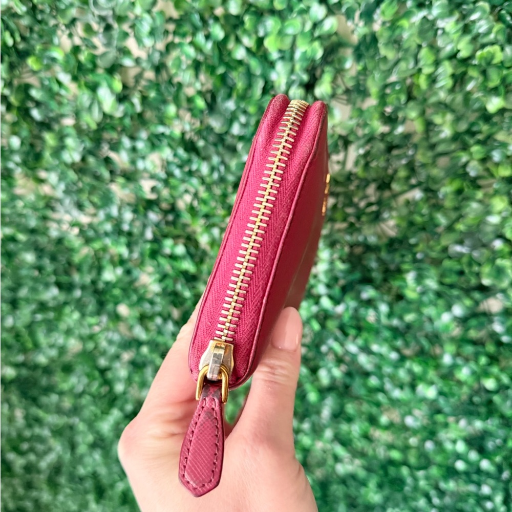 Prada Pink Saffiano Leather Zip Around Long Wallet - Picture 4 of 13
